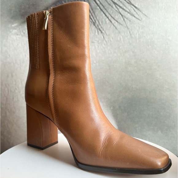 🌸PAIGE🌸 Farah Square Toe Bootie In Cognac Boots Size:10 - Picture 9 of 16